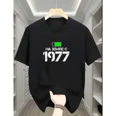 Camiseta  Casual 1977 100% Algodão
