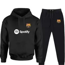 conjunto moletom flanelado blusa e calça unissex feminino e sueter masculino de frio times europeu B.a.r.c.e.l.o.n.a