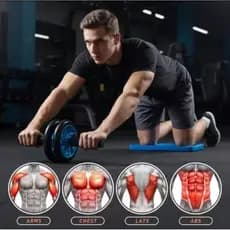 Kit Fitness 6 em 1 Roda Abdominal Flexão Corda Elástico Hand Grip Tapete Treino em Casa