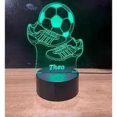 Luminária Led 3D Bola de futebol 3, Abajur com nome gravado, controle remoto