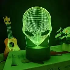 Luminária Led 3d | ET Extraterrestre | alienígena, Abajur 7 cores com nome gravado