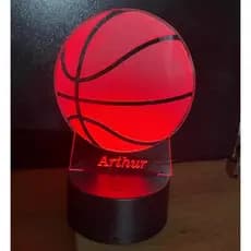 Luminária Led 3d Bola de Basquete, Suporte celular, Abajur 3d NBA com opção de nome Gravado