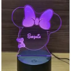 Luminária abajur infantil com nome gravado. luminária 3d, abajur Led 7 cores