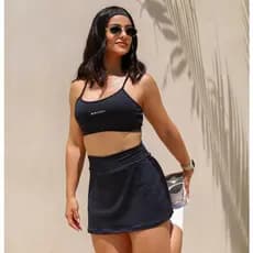 Conjunto Feminino Fitness Suplex Premium | Top + Short Saia com Bolso | Confortável