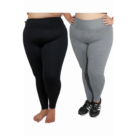 Calça Legging Feminina Plus Size Cintura Alta Básica Sem Transparência Academia Tecido Grosso Curve
