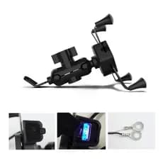 Suporte E Carregador Gps Celular Para Moto Fixa Retrovisor ou Mesa