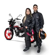 Capa Chuva Universal Preta Impermeável Pvc Reforçada Tamanho G