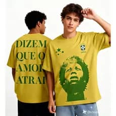 Camiseta Djavan Temática Copa Do Mundo Unissex Camisa Masculina Brasil Envio Imediato T-Shirt Feminina