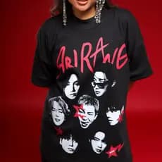 Camiseta feminina  Oversized  BTS Camisa Oversized K-Pop Tendencia Casual