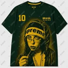 Camiseta Feminina Billie Tendencia Casual Brasil Core
