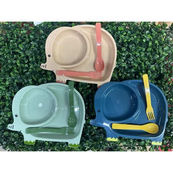 Kit Prato Refeição Pratinho Infantil com 3 Peças com Divisorias