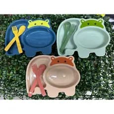 Kit Prato Refeição Pratinho Infantil com 3 Peças com Divisorias