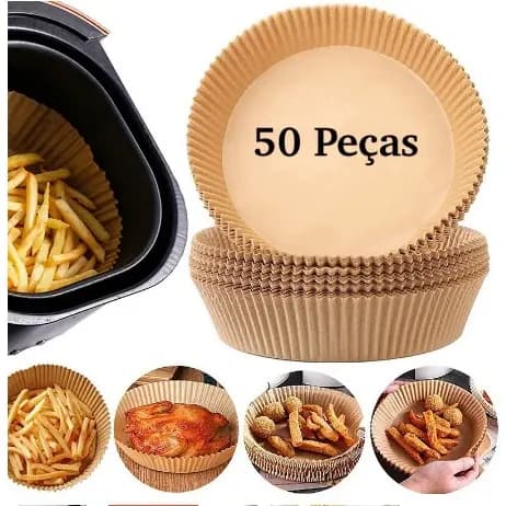 Forma De Airfryer Descartavel Antiaderente De Papel Cozinha Redondo Fritadeira Cozimento Protetor Forro Tapete