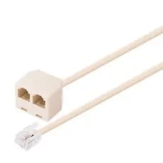 Cabo extensão duplo telefone RJ11 M x 2 RJ11 F 2,5 metros