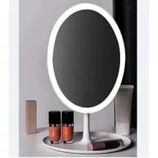 Espelho de mesa Oval para maquiagem com luz de LED