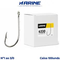 Anzol de Pesca 4330 Super Strong Marine Sports Caixa C/100 - Vários Tamanhos