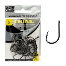 Anzol de Pesca Chinu Marine Sports Black Nickel Nº 5 Cartela 50un Tilápia Pacu Pesqueiro