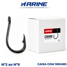 Anzol Chinu Black Nickel Marine Sports Nº 2 ao 9 - Caixa com 100un