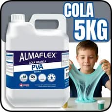 Cola Branca Almaflex  PVA Para Madeira Slime Marcenaria Papelão Tecidos Papel Resistente - 5Kg