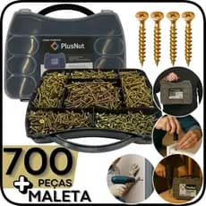 Kit 700 Parafuso Chipboard Madeira 3,5mm Philips Maleta Compensado