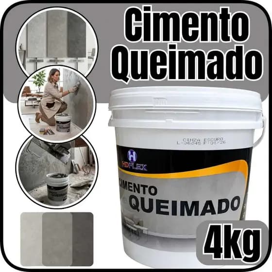 Cimento Queimado Tinta Massa Parede Cores Cinza