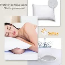 Capa Protetora de Travesseiro 100% Impermeável Branca Para Fronhas Anti bactéria Com Zíper  0,70cm x 0,50cm