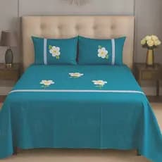 Jogo de Cama Lençol Casal E Solteiro Bordado Com Fronhas Jogo de Lençol Sem Babado e Com Barra 3 Peças