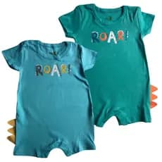 Macacão Dinossauro Estampado Bebê Menino Manga Curta Infantil Kiko E Kika Bebe Masculino Ref 10391