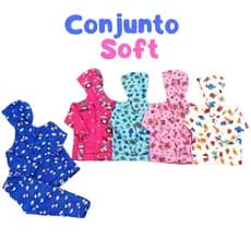 Conjunto Macacão Para Bebê Blusa Com Capuz Touca E Calça Estampada Flaphy Infantil Peças Sortidas