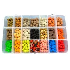Kit Estojo 500 Eva Boleado Formato Ração + 50 Miçangas Para Pesca