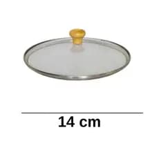 TAMPA AVULSA DE VIDRO TEMPERADO 14/15 cm PARA FRIGIDEIRA CAÇAROLA POMEL DE MADEIRA