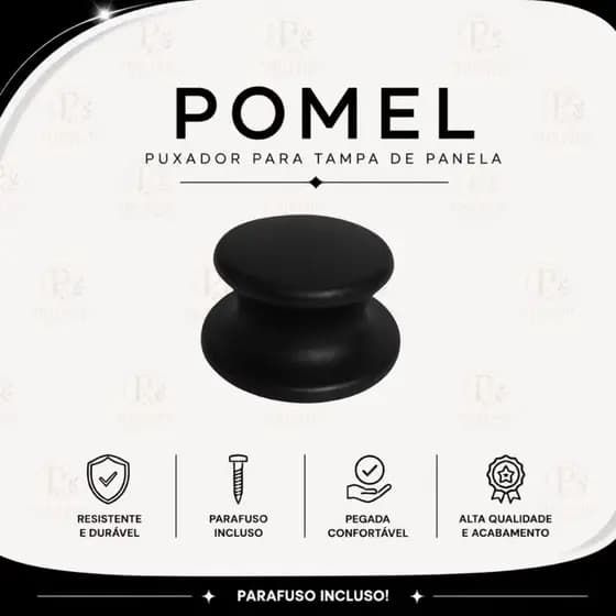POMEL DE PLÁSTICO PRETO 1 UN/ 2 UN/3UN/ 4UN/5UN ou 10UN  PARA TAMPA DE PANELAS E FRIGIDEIRAS