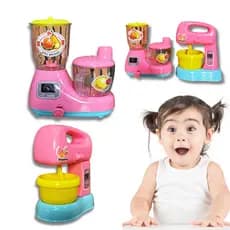 Kit Cozinha Infantil Batedeira e Liquidificador Brinquedos para meninas Mini cozinha Bolo Rosa