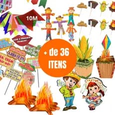 Kit Decoração Festa Junina Completo Mesa Enfeite São João Quadrilha Bandeirinha Arraiá festa milho