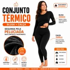 Kit Frio Inverno Conjunto 2º Pele Camisa Segunda Pele Térmica Flanelado Frio Intenso Preto
