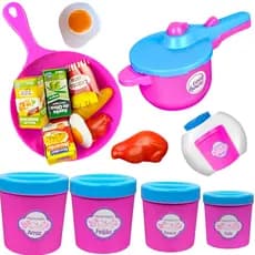 Kit Cozinha Infantil de Brinquedo 13 pçs Faz de Conta Potinhos Comidinhas Xícaras Acessórios