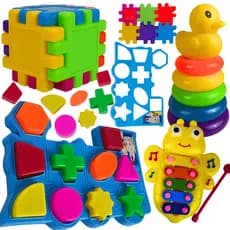 Brinquedo Educativo Didático Cubo Montar Encaixar Formas Empilhar Criança Infantil