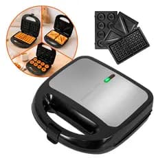 3 Em 1 Portátil Sanduicheiras Waffle Donuts Fast Antiaderente 110V/220V