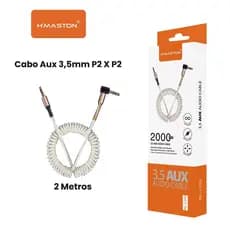 Cabo Auxiliar P2 X P2 3,5mm Espiral Stereo Cabo de Áudio Mp3 Mp4 Fio de mola Cor Aleatoria RL-L200