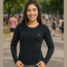Camiseta Térmica Feminina Proteção Solar UV 50 Segunda pele Manga Comprida Praia, Blusinha Praia