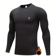 Camisa Térmica Masculina Blusa Peluciada Manga Longa Com Proteção UV 50  Segunda Pele Para Inverno