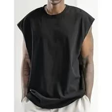 Camiseta Regata Masculina Oversized Algodão Premium Treino Conforto e Estilo