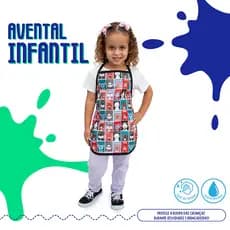 Avental Infantil Impermeável Escolar Pintura Arte Criança Protetor Kids Atividades