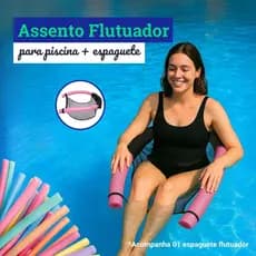 Cadeira Flutuante Com Espaguete Para Piscina Assento de Tela Resistente Confortável Adultos Crianças