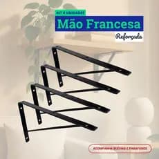 Mão Francesa Suporte Para Prateleira Cantoneira 30cm Com Parafusos e Buchas