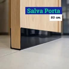 Salva Porta Protetor de Portas Ajustável Proteção Contra Umidade 80cm Preto