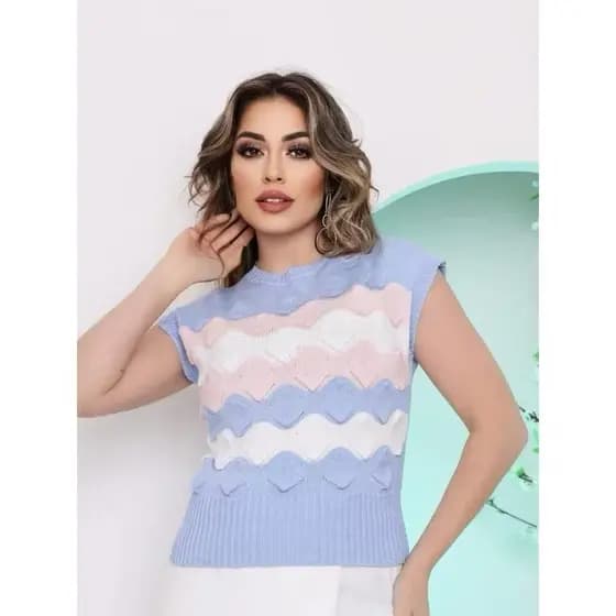 Blusa Cropped Feminina Tricô Modal Manga Morcego Estampa 3D Retrô Confortável