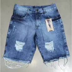 Bermuda Jeans Masculina  Slim AZUL  Streetwear Verão 2026