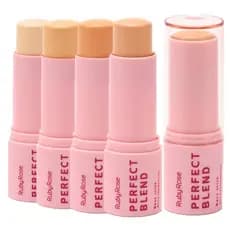 Base Stick Perfect Blend Ruby Rose alta cobertura disponível em todos os tons Linha Rosa