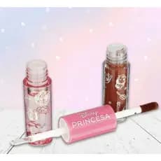 Lip Duo Fenzza Disney Princesas Batom + Gloss Crystal Coat 2 em 1 Original Brilho Intenso